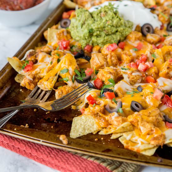 Sheet Pan Chicken Nachos