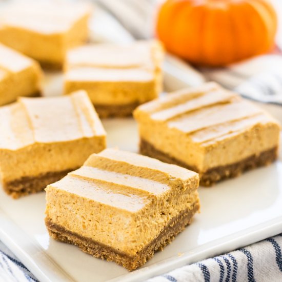 No Bake Pumpkin Cheesecake Bars