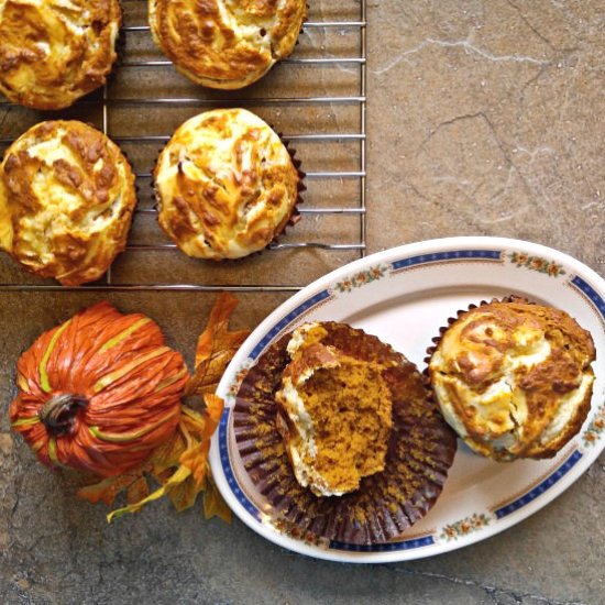 Pumpkin Cheesecake Muffins