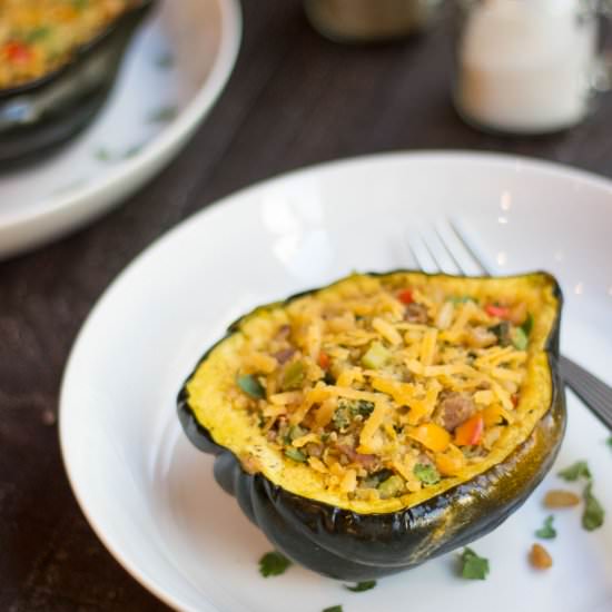 Acorn Squash Stuffed with Sausage