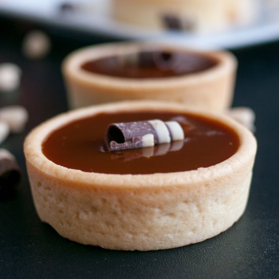 White Choc Pumpkin Caramel Tarts