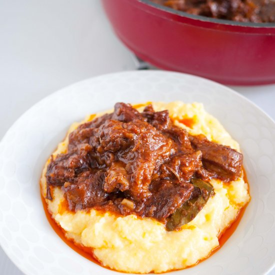 Slow Cooked Lamb w Creamy Polenta