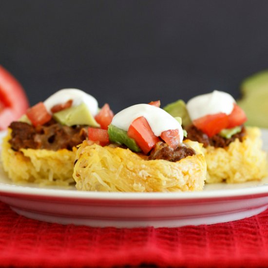 Spaghetti Squash Taco Nests