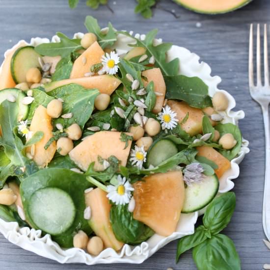 Cantaoupe Salad & Lemon Chickpeas