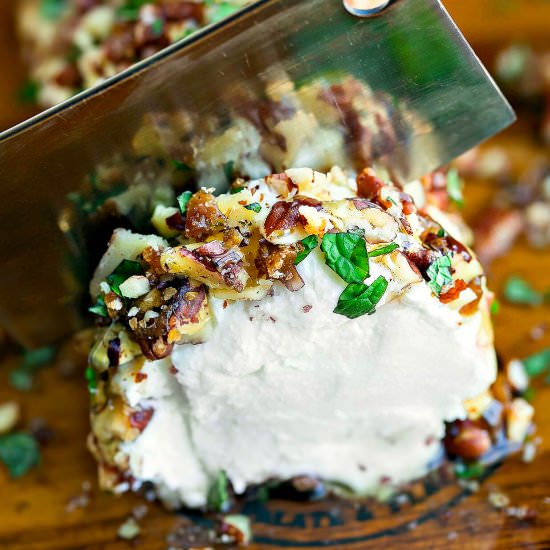 Maple Pecan Goat Cheese Log