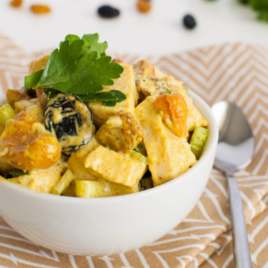 Cashew Raisin Curry Chicken Salad