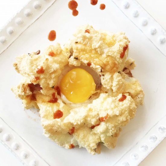 Bacon & Cheddar Eggs in Clouds