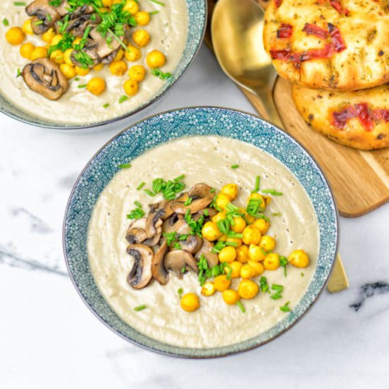 Roasted Chickpeas Mushroom Soup