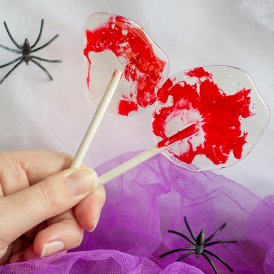 Bloody Halloween Lollipops