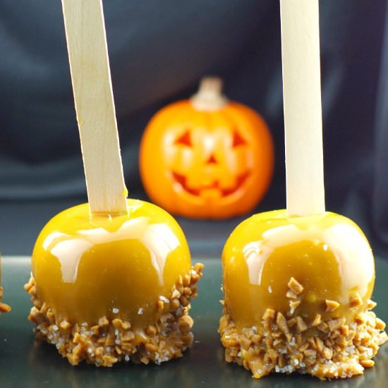 Salted Toffee Caramel Apples