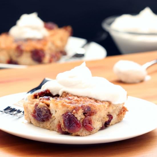 Cranberry Cherry Bread Pudding