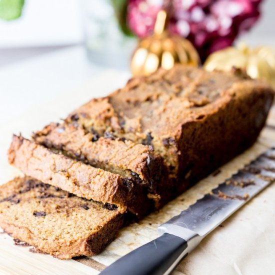 Paleo Chocolate Chip Pumpkin Bread