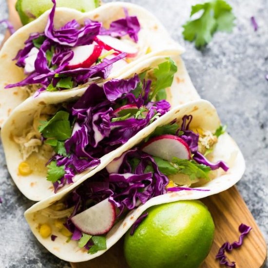 Slow Cooker Cilantro Lime Chicken Tacos