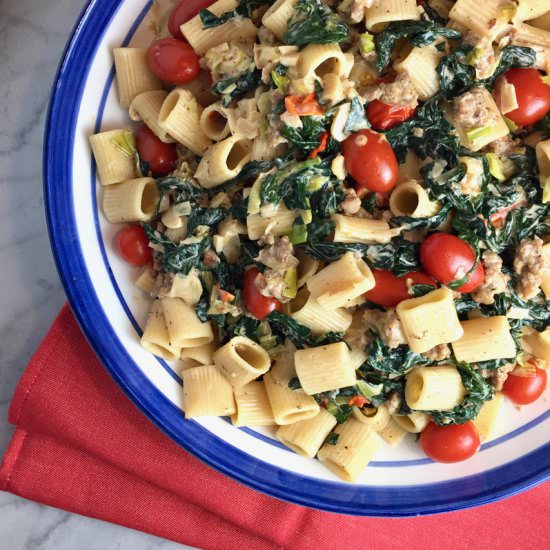 Rigatoni with Sausage & Kale