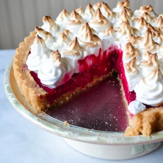 Partridgeberry Swiss Meringue Tart