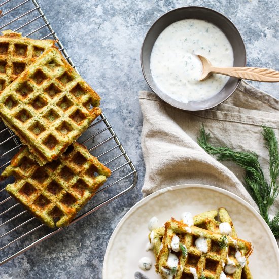 White Cheddar Broccoli Waffles