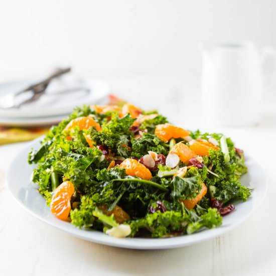 Autumn Kale Salad with Vinaigrette