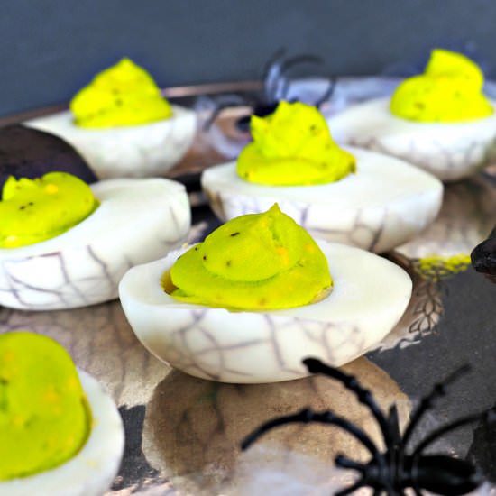 Spooky Deviled Eggs