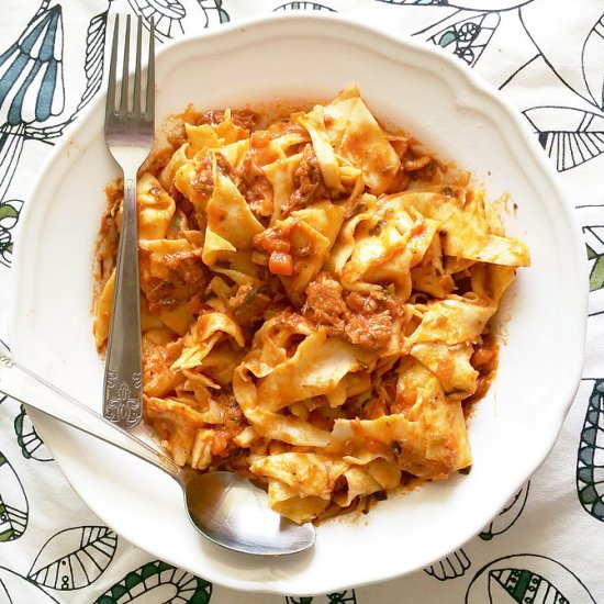 Slow Cooked Pork and Chorizo Ragu