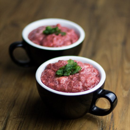 Beetroot Soup with Goat Cheese