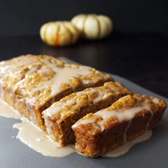 Pumpkin zucchini bread + glaze