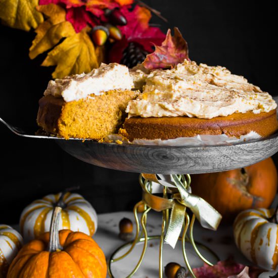 Pumpkin Butterscotch Bourbon Cake