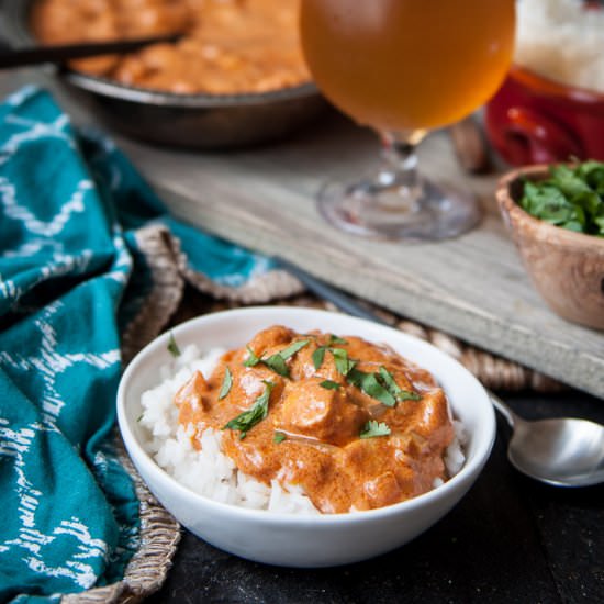 Indian Beer and Butter Chicken