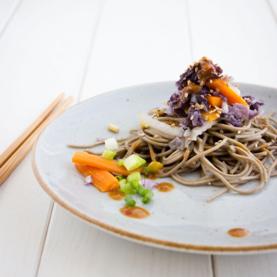 Veggie Soba Noodles with Miso Sauce