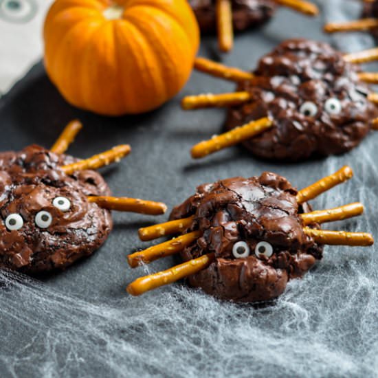 Chocolate Pecan Brownie Spiders