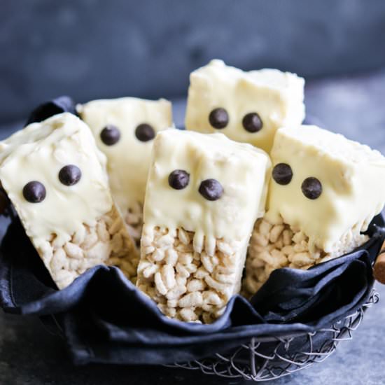 Rice Crispy Ghost Bars