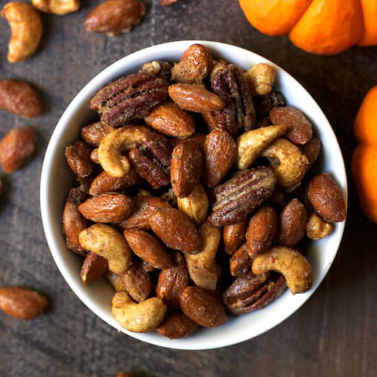 Salty Sweet Pumpkin Spice Nuts