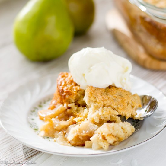 Spiced Pear Cobbler with Buttermilk