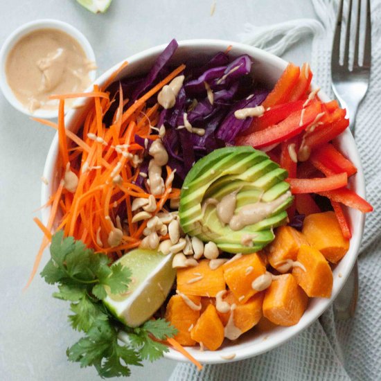 Sweet Potato Pad Thai Bowls