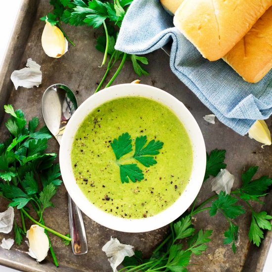 Roasted Asparagus And Garlic Soup