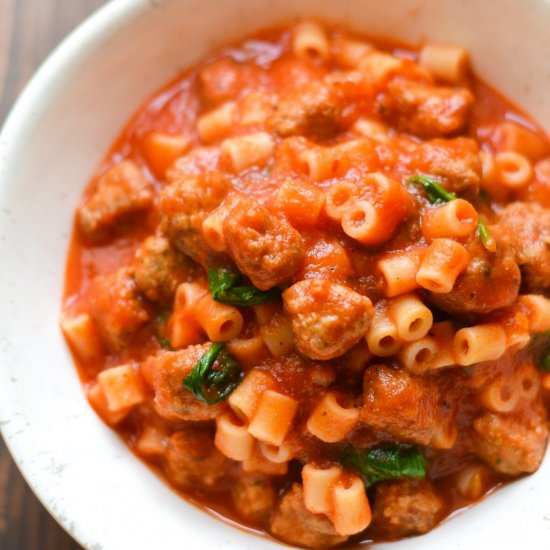 Adult Mini Meatball Noodle Soup