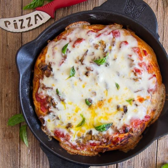 Easy Cast Iron Skillet Pizza