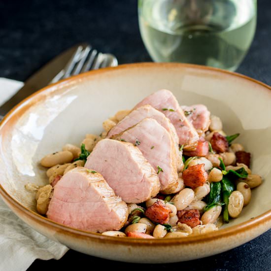 Pork Tenderloin w/ Beans & Bacon