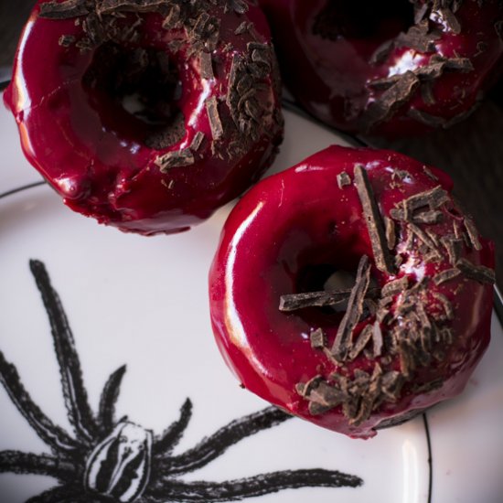 Chocolate Beet Root Glazed Doughnut