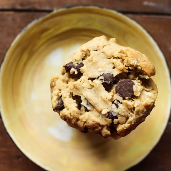 PB, Oatmeal & Chocolate Cookies