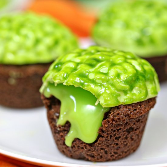 Zombie Brain Brownie Bites