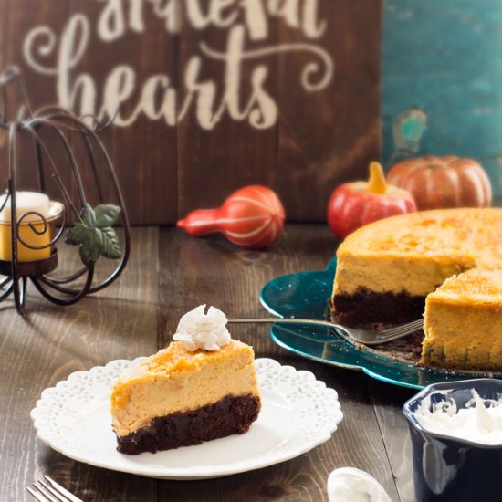 Brûlée Brownie Pumpkin Cheesecake