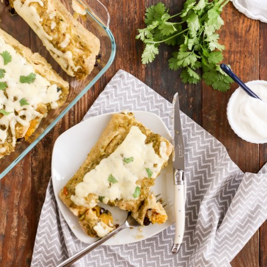 Squash and Black Bean Enchiladas