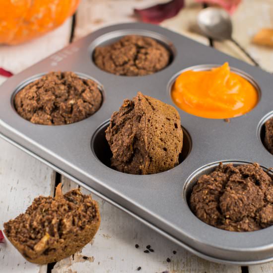 Chocolaty Vegan Pumpkin Muffins