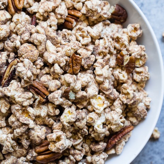 Vegan Pumpkin Spice Protein Popcorn