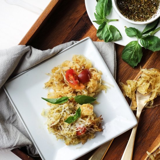 Spaghetti Squash with Basil Pesto