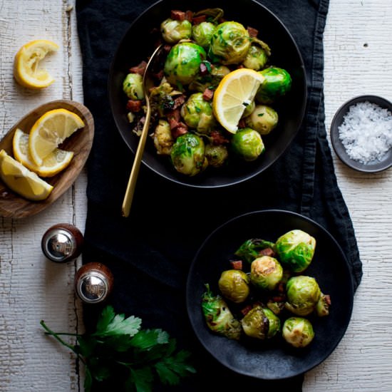 Skillet Brussels Sprouts w/ Chorizo