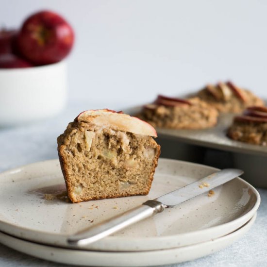 Jumbo Apple Tahini Muffins