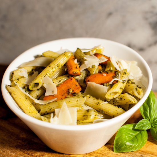 Charred Carrots and Pesto Pasta