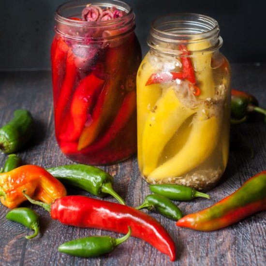 Sauerkraut Stuffed Pickled Peppers