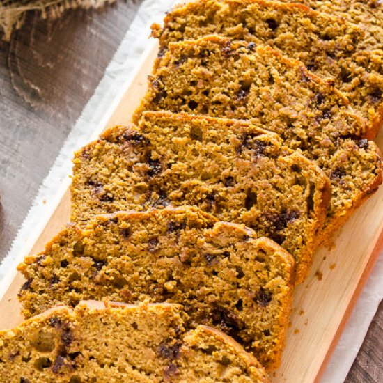 Pumpkin Chocolate Chip Bread